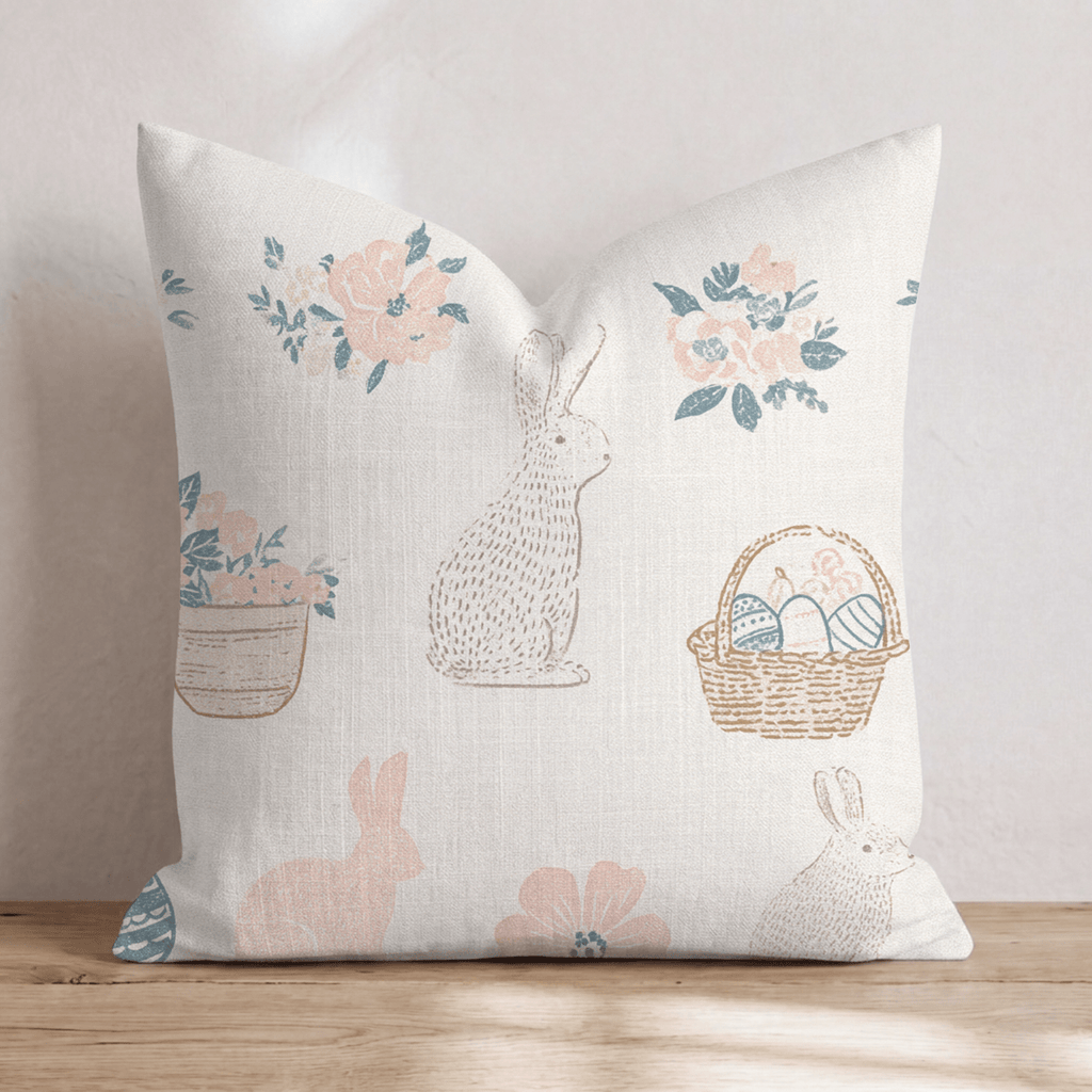 Egg Hunt Garden Throw Pillow - Hillcroft Home