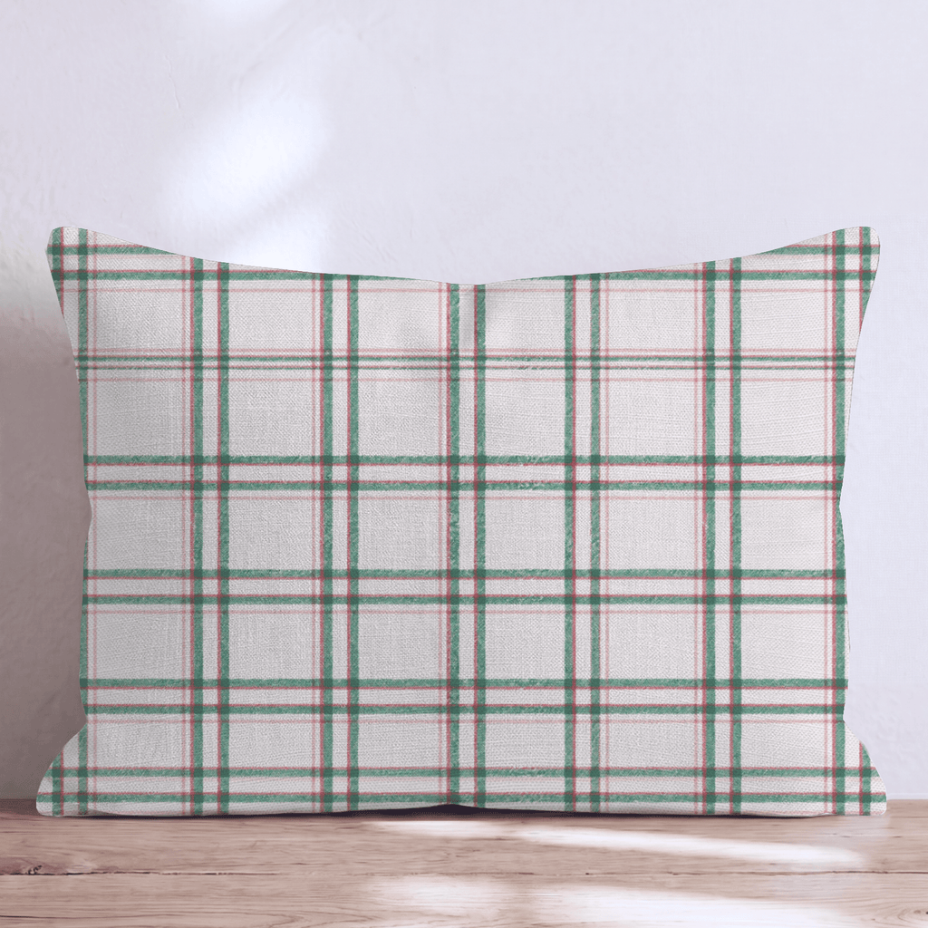 Eggnog Plaid Throw Pillow throw pillow - Hillcroft Home