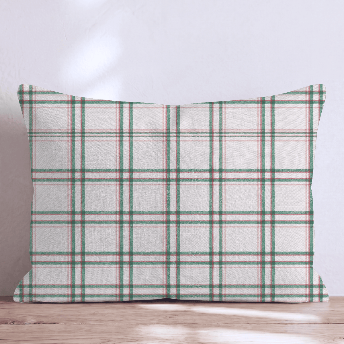 Eggnog Plaid Throw Pillow throw pillow - Hillcroft Home