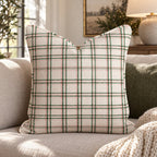 Eggnog Plaid Throw Pillow throw pillow - Hillcroft Home