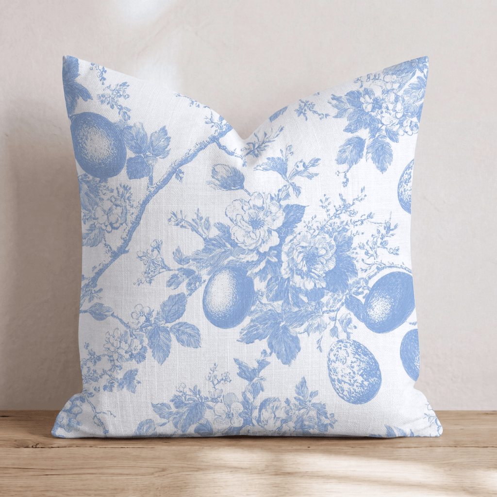 Eggy Toile Throw Pillow - Hillcroft Home