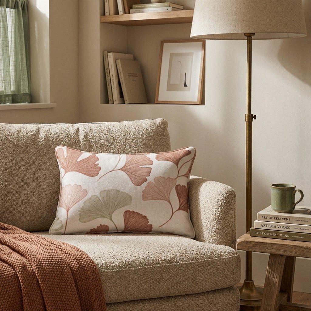 Elegant Ginkgo Throw Pillow - Hillcroft Home