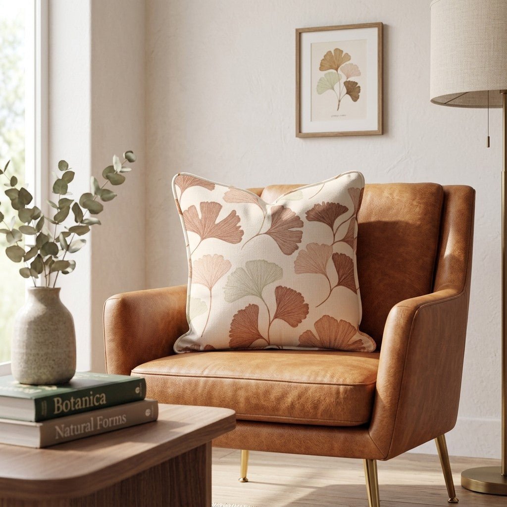 Elegant Ginkgo Throw Pillow - Hillcroft Home