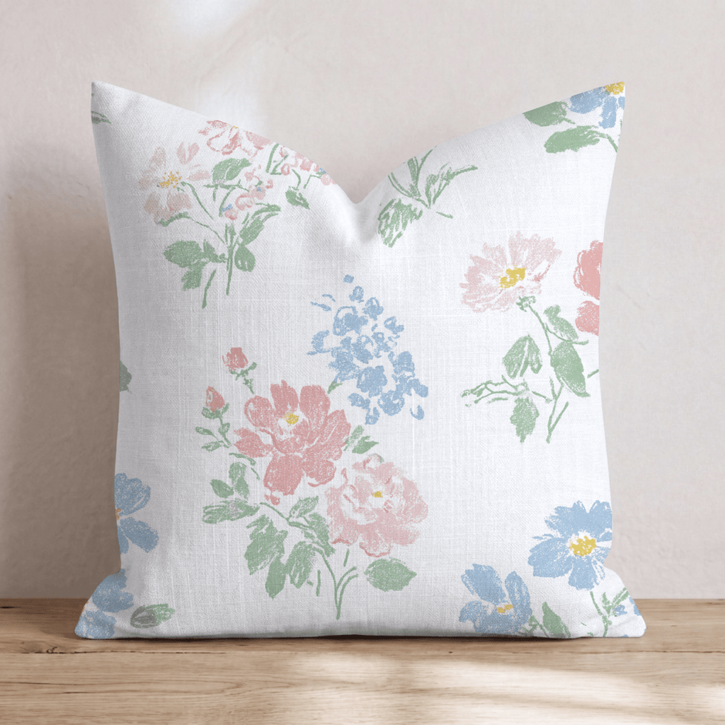 Ellie Flowers Throw Pillow - Hillcroft Home