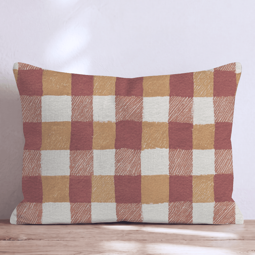 Ember Gingham Throw Pillow - Hillcroft Home