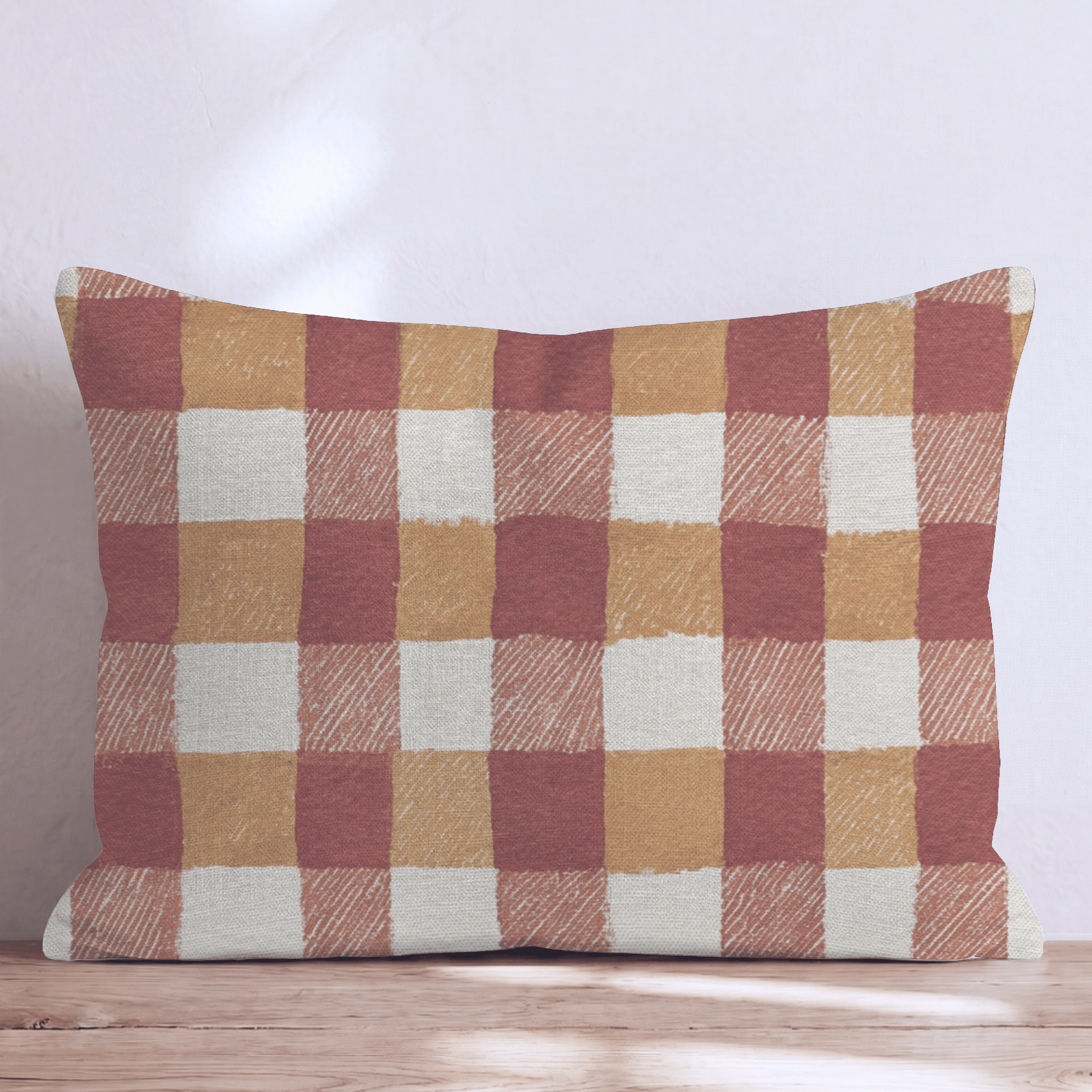 Ember Gingham Throw Pillow - Hillcroft Home