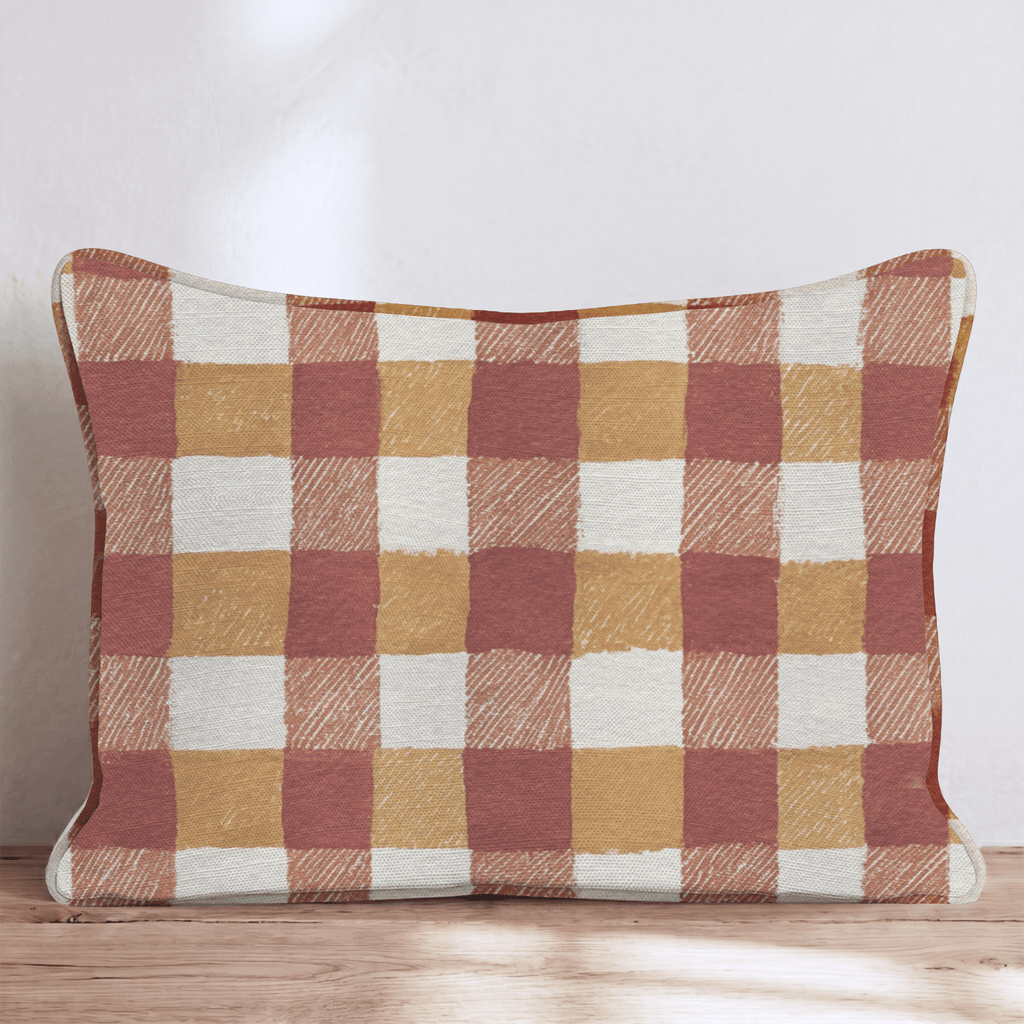 Ember Gingham Throw Pillow - Hillcroft Home
