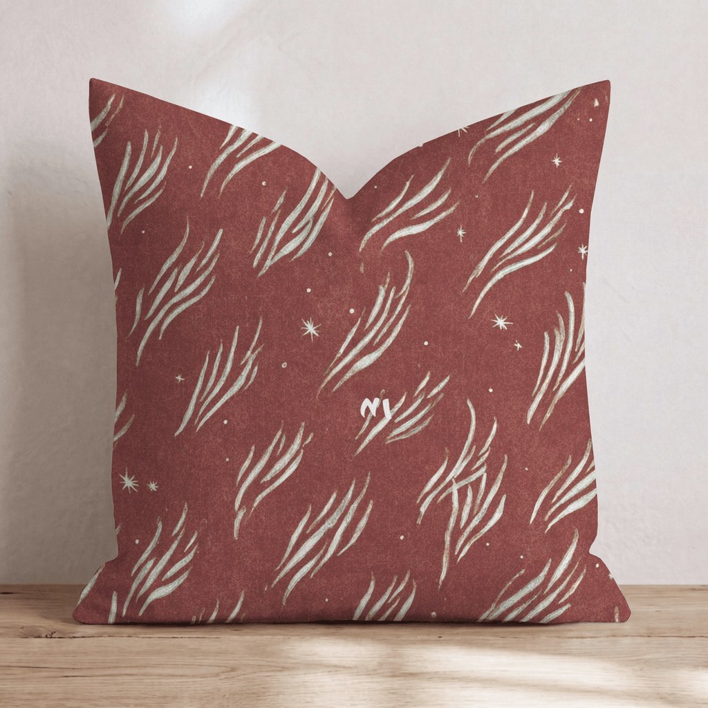 Ember Sparks on Crimson Throw Pillow - Hillcroft Home