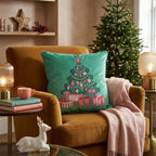 Emerald Ornament Tree Throw Pillow - Hillcroft Home