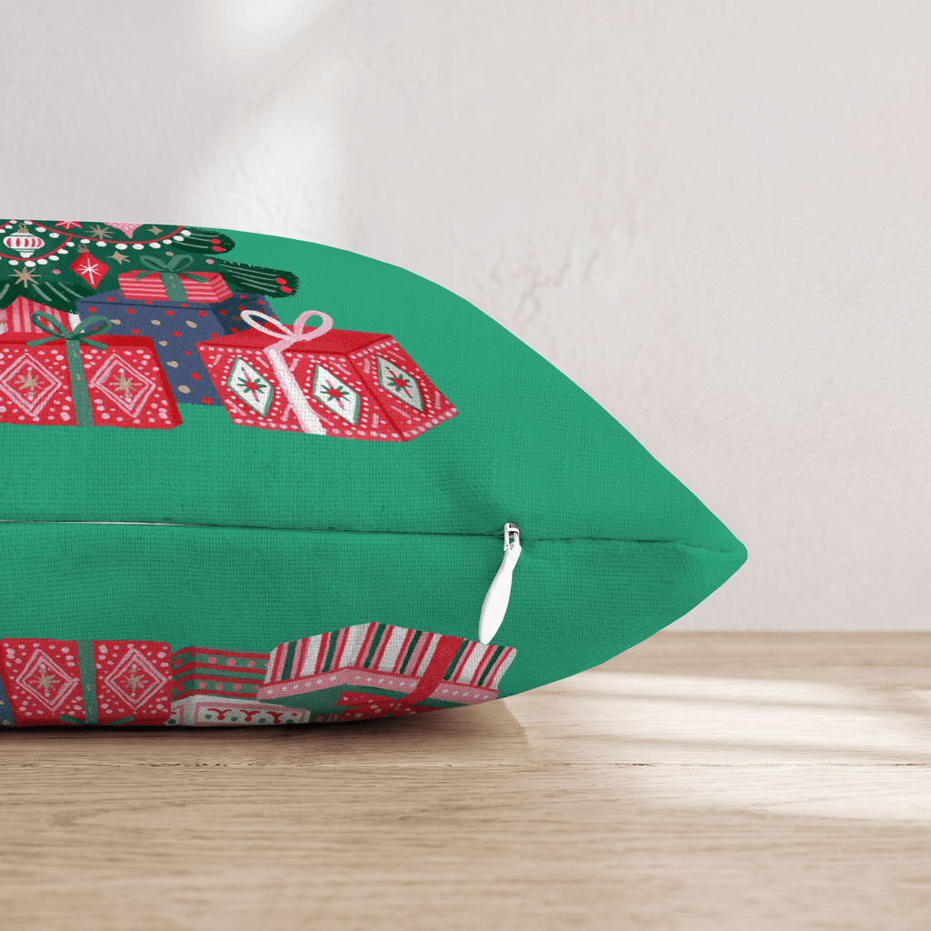Emerald Ornament Tree Throw Pillow - Hillcroft Home
