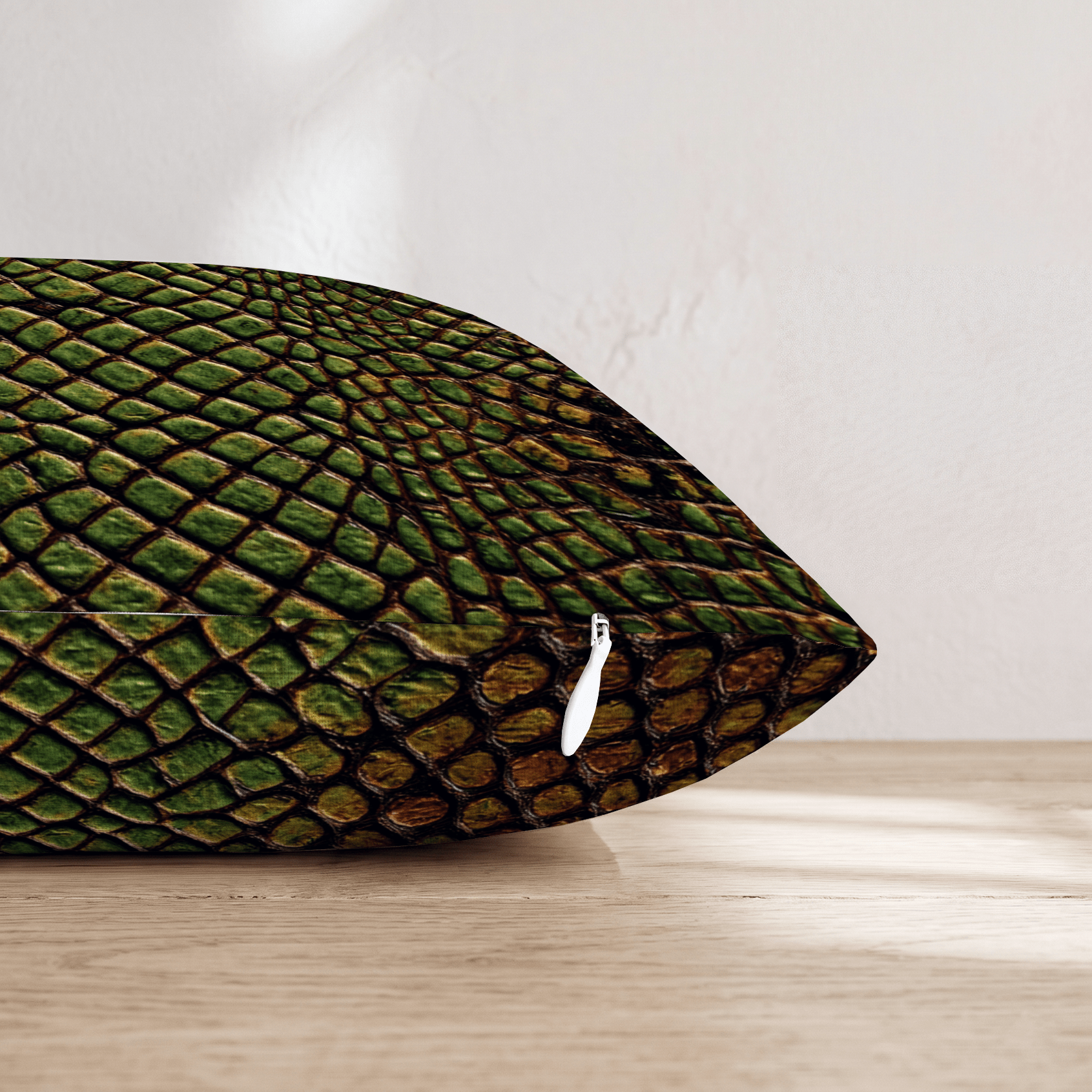 Emerald Reptile Scales Throw Pillow - Hillcroft Home
