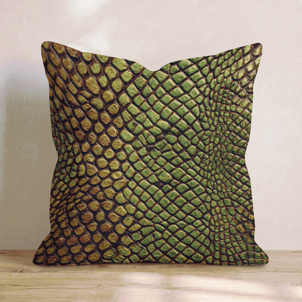 Emerald Reptile Scales Throw Pillow - Hillcroft Home