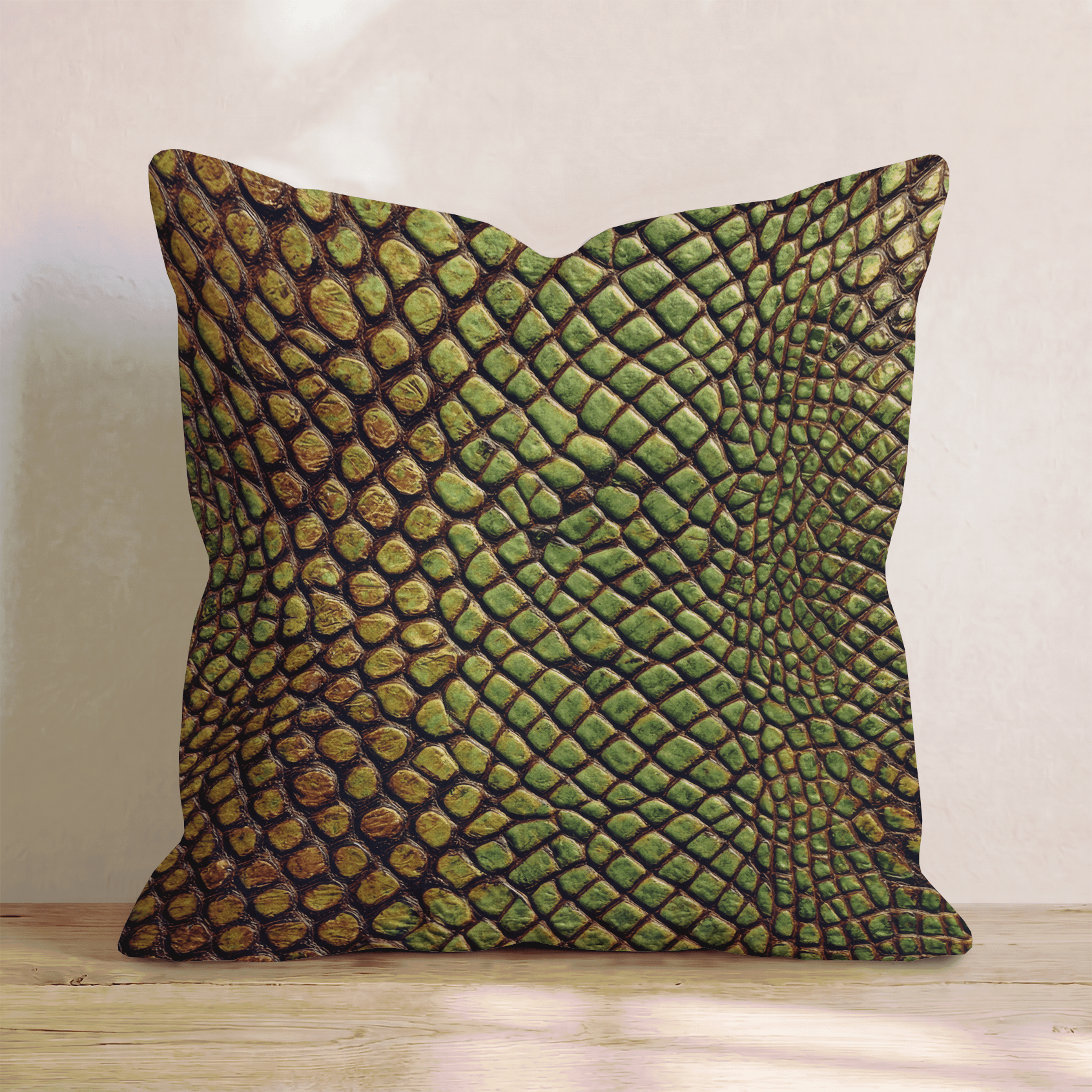 Emerald Reptile Scales Throw Pillow - Hillcroft Home