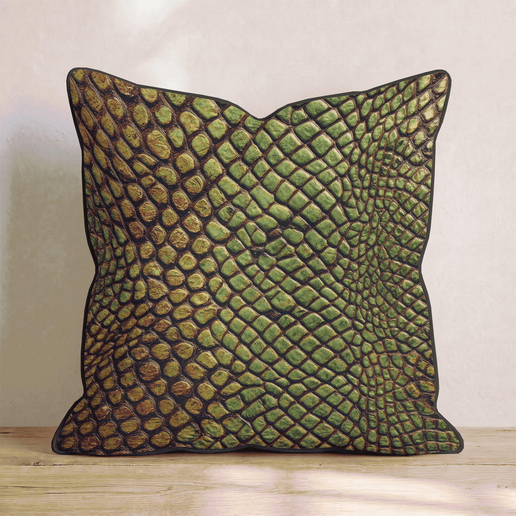 Emerald Reptile Scales Throw Pillow - Hillcroft Home