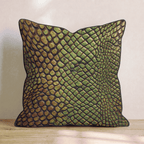 Emerald Reptile Scales Throw Pillow - Hillcroft Home