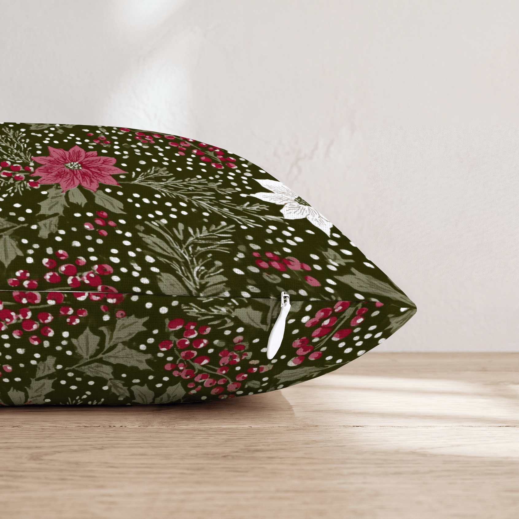 Emma Poinsettas Throw Pillow - Hillcroft Home