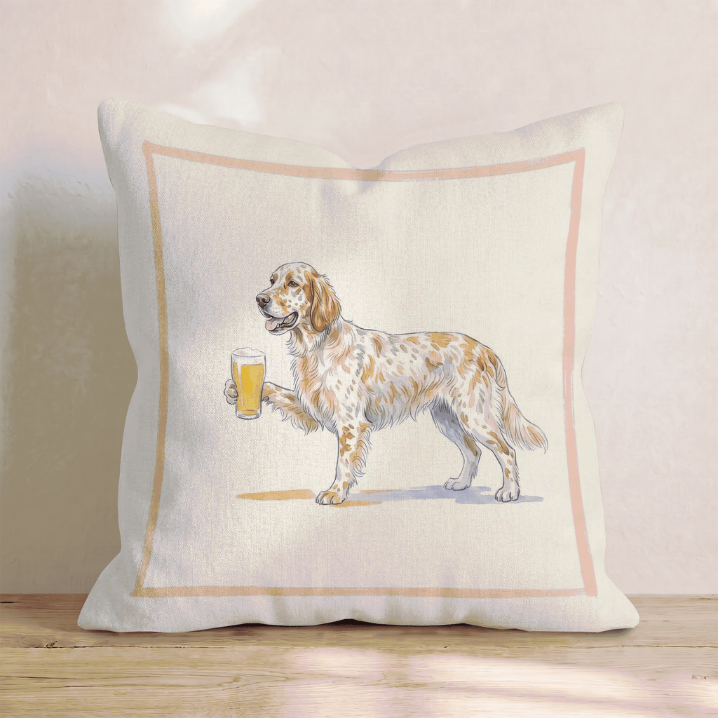 English Setter Lager Throw Pillow - Hillcroft Home