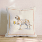 English Setter Lager Throw Pillow - Hillcroft Home