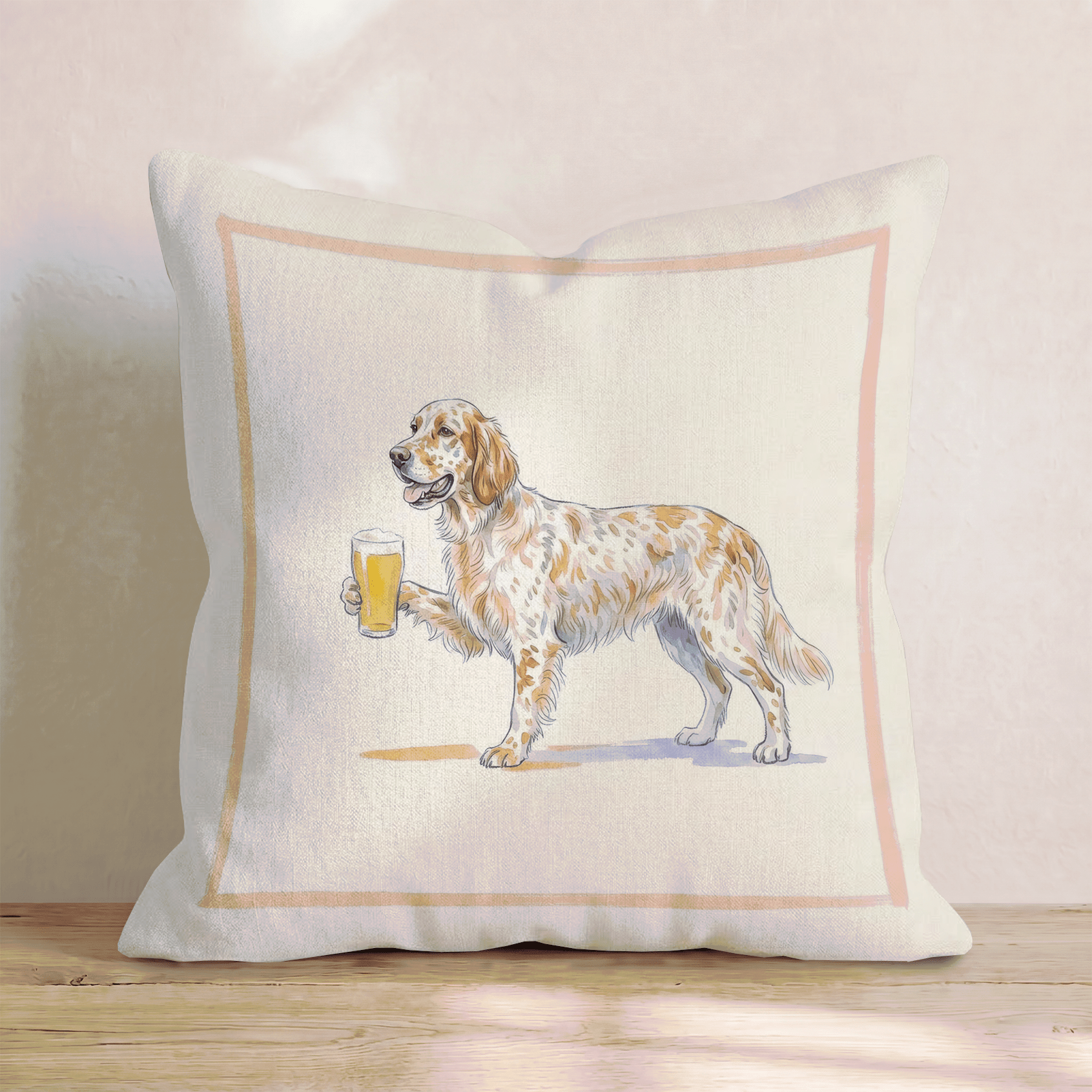 English Setter Lager Throw Pillow - Hillcroft Home