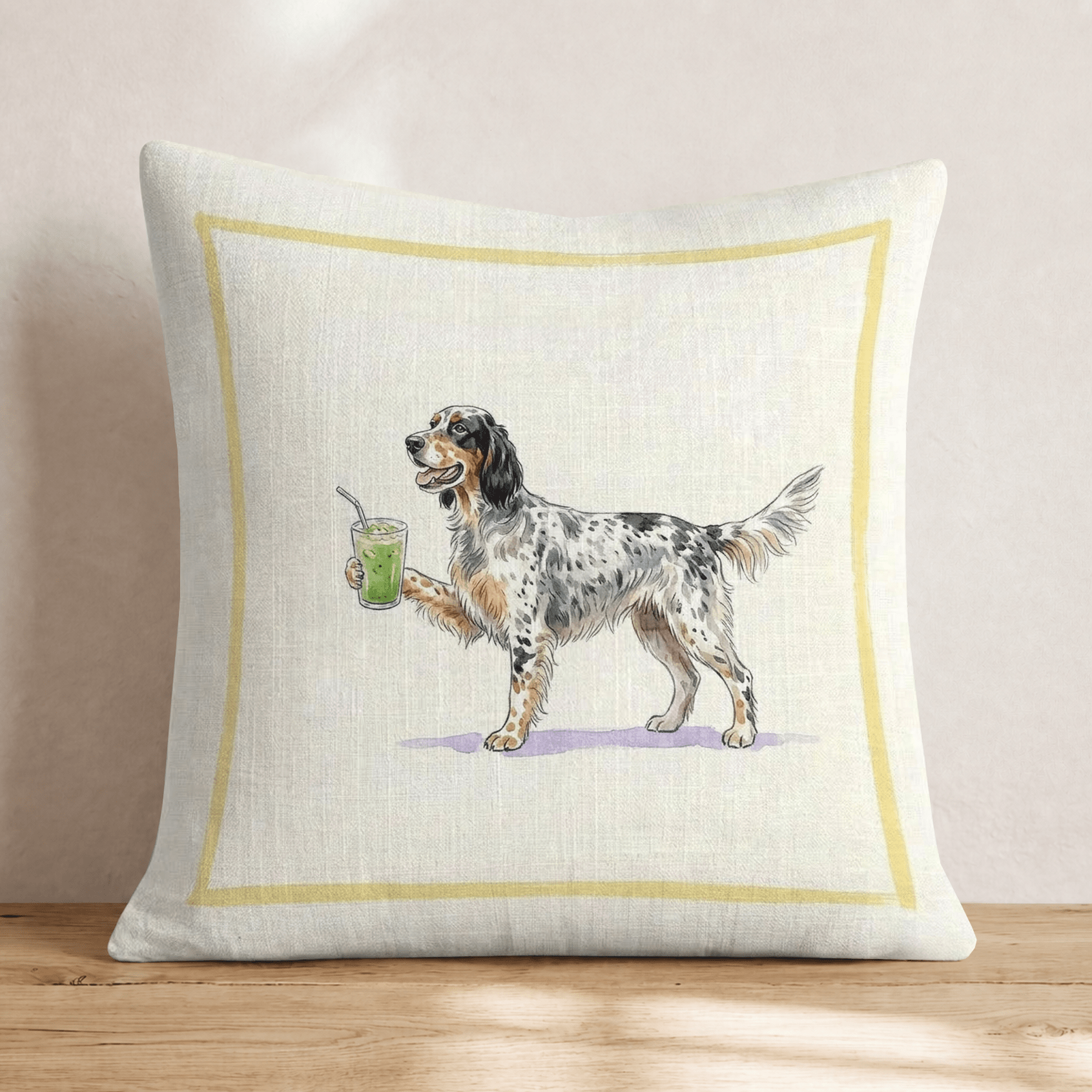 English Setter Matcha Throw Pillow - Hillcroft Home