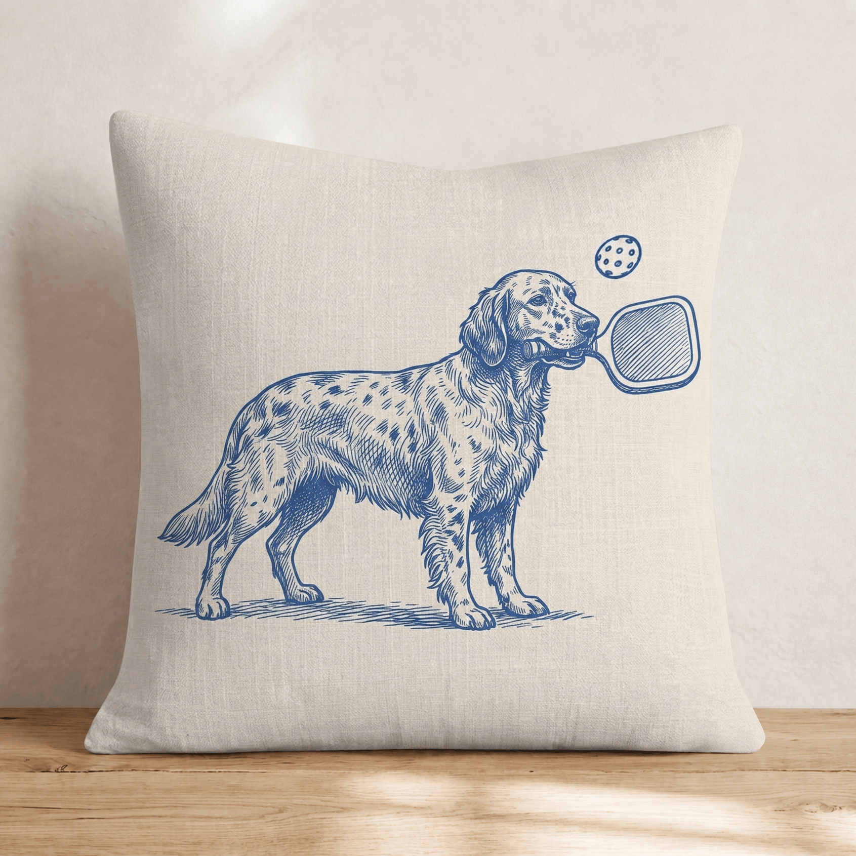 English Setter Pickleball Throw Pillow - Hillcroft Home