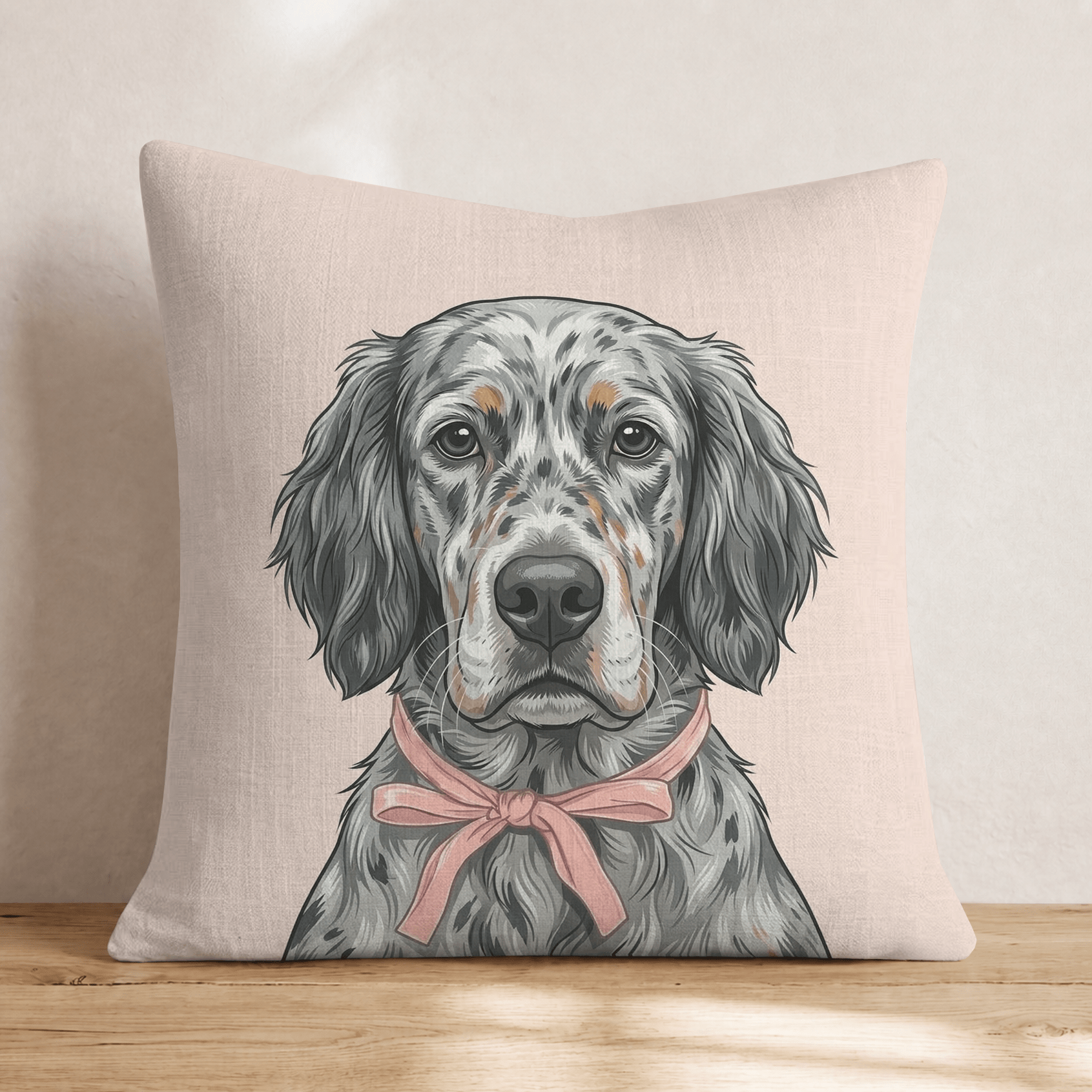 English Setter Portrait Throw Pillow - Hillcroft Home