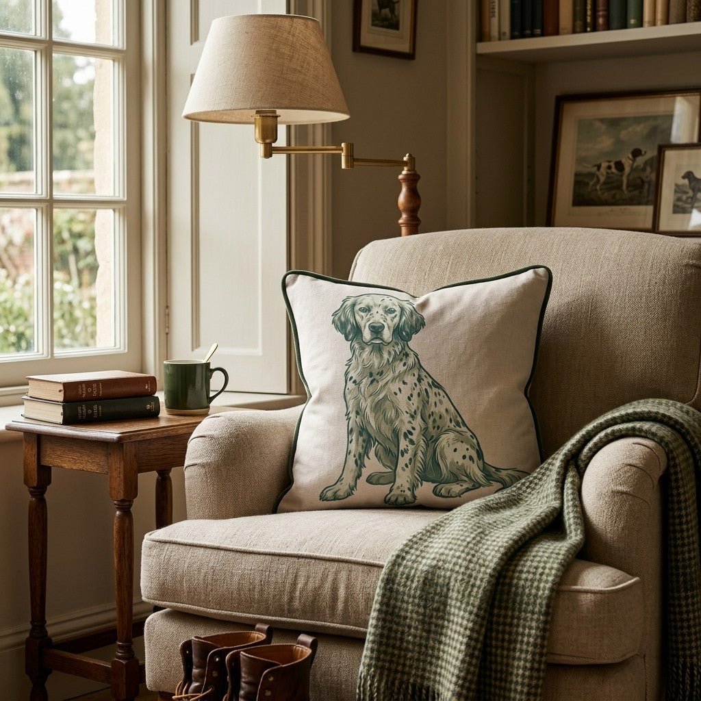 English Setter Throw Pillow - Hillcroft Home