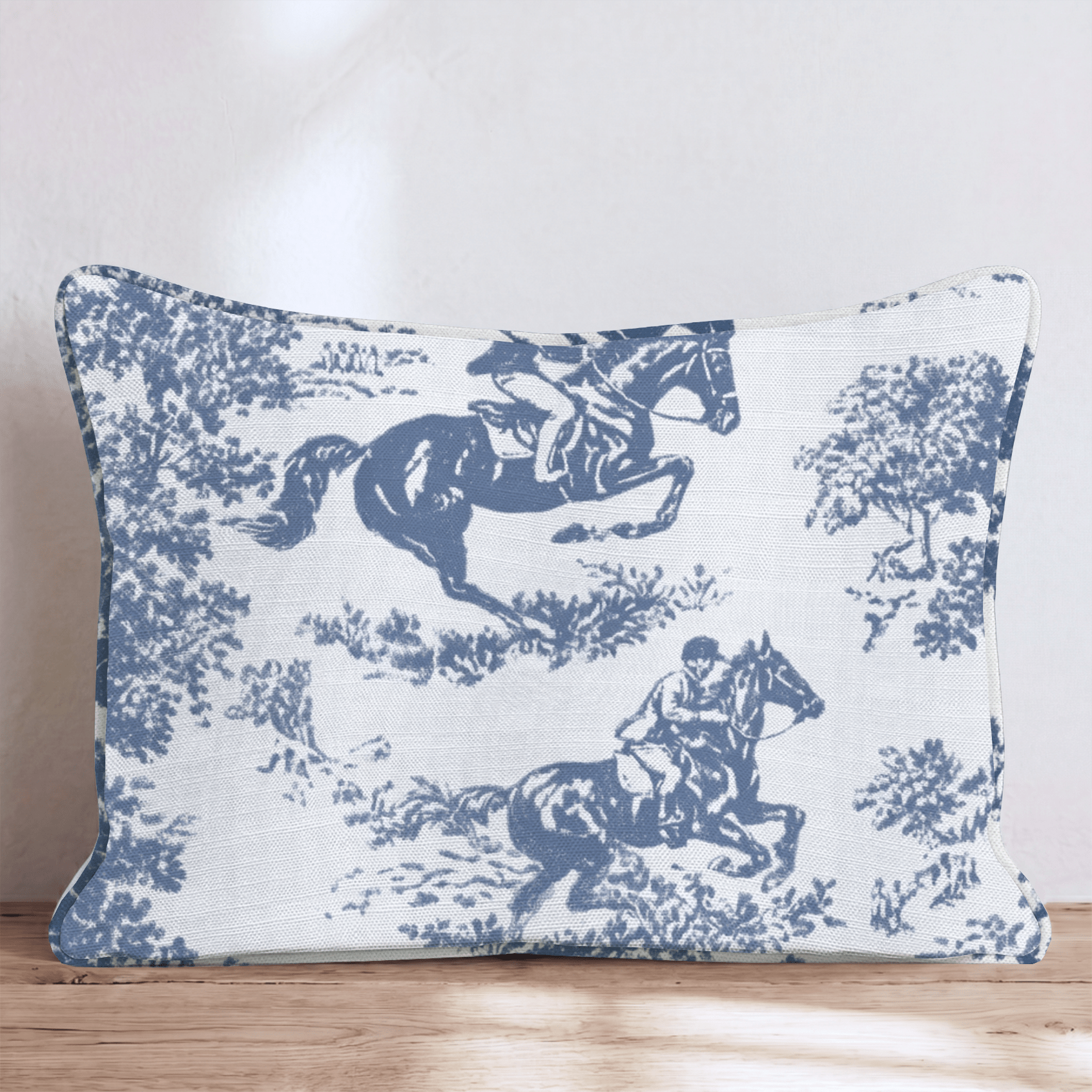 Equestrian Toile Throw Pillow - Hillcroft Home