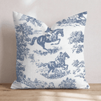 Equestrian Toile Throw Pillow - Hillcroft Home