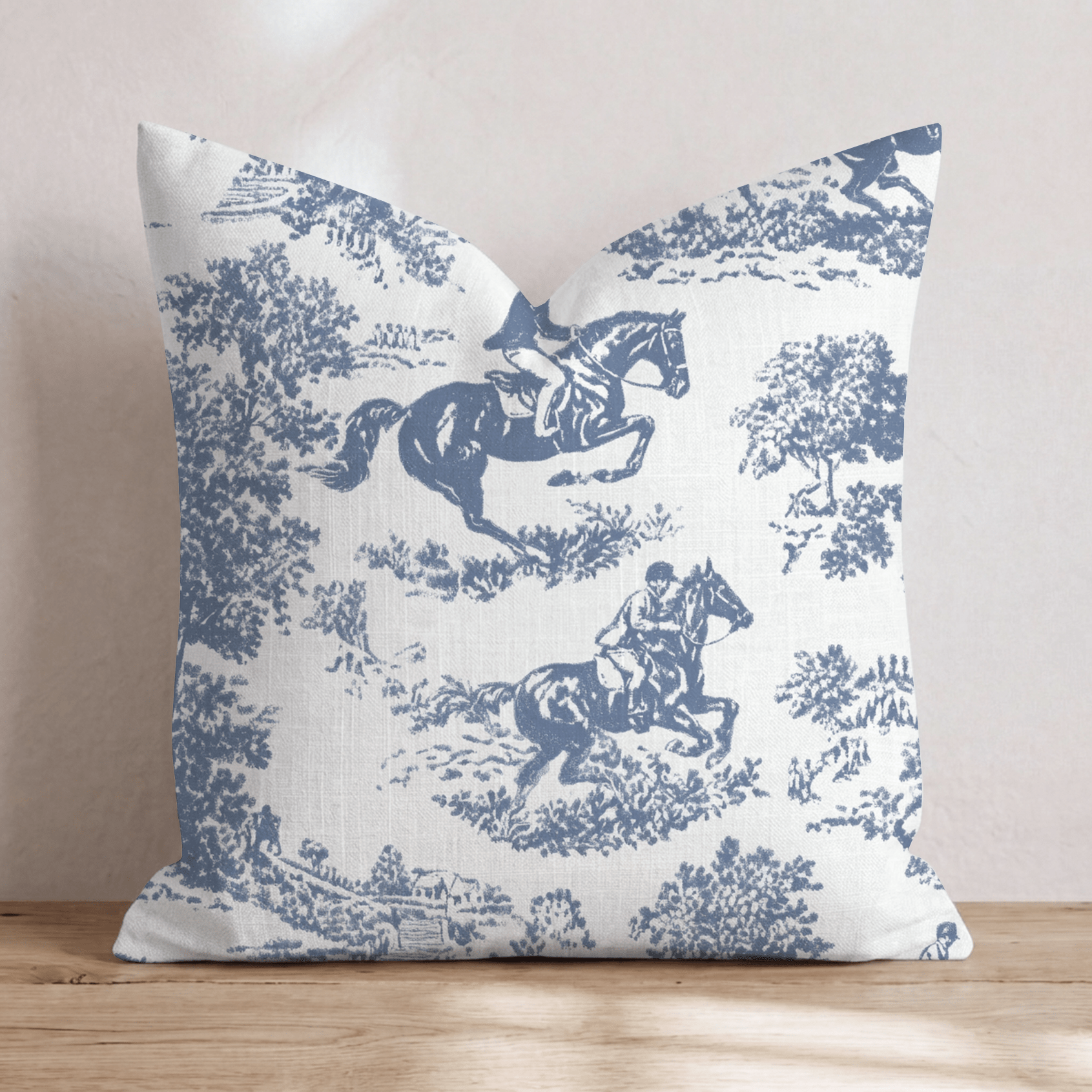 Equestrian Toile Throw Pillow - Hillcroft Home