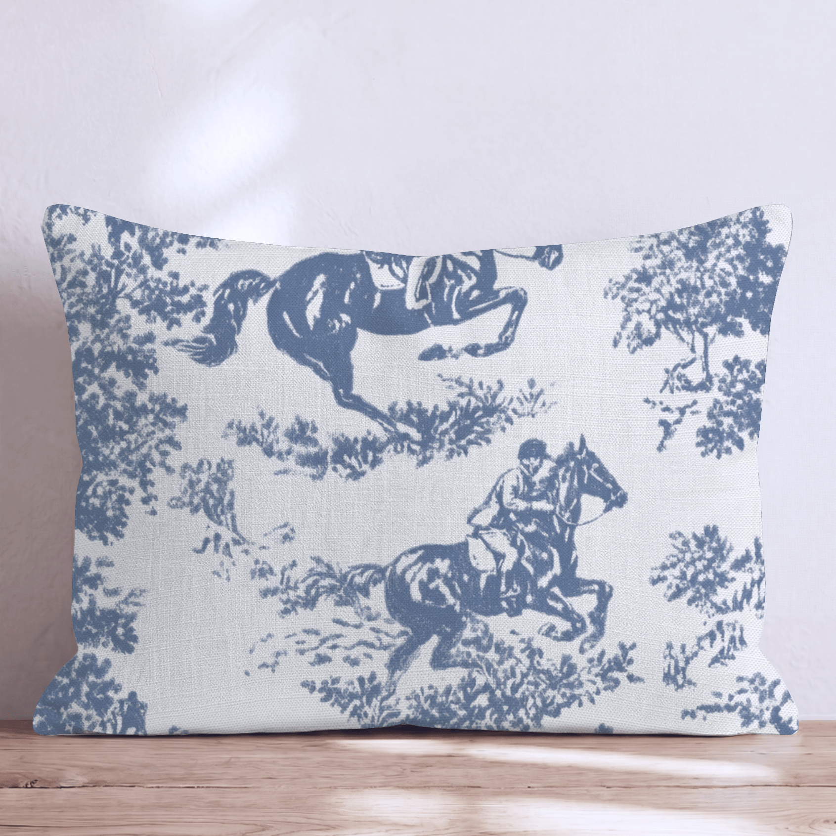 Equestrian Toile Throw Pillow - Hillcroft Home