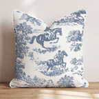 Equestrian Toile Throw Pillow - Hillcroft Home