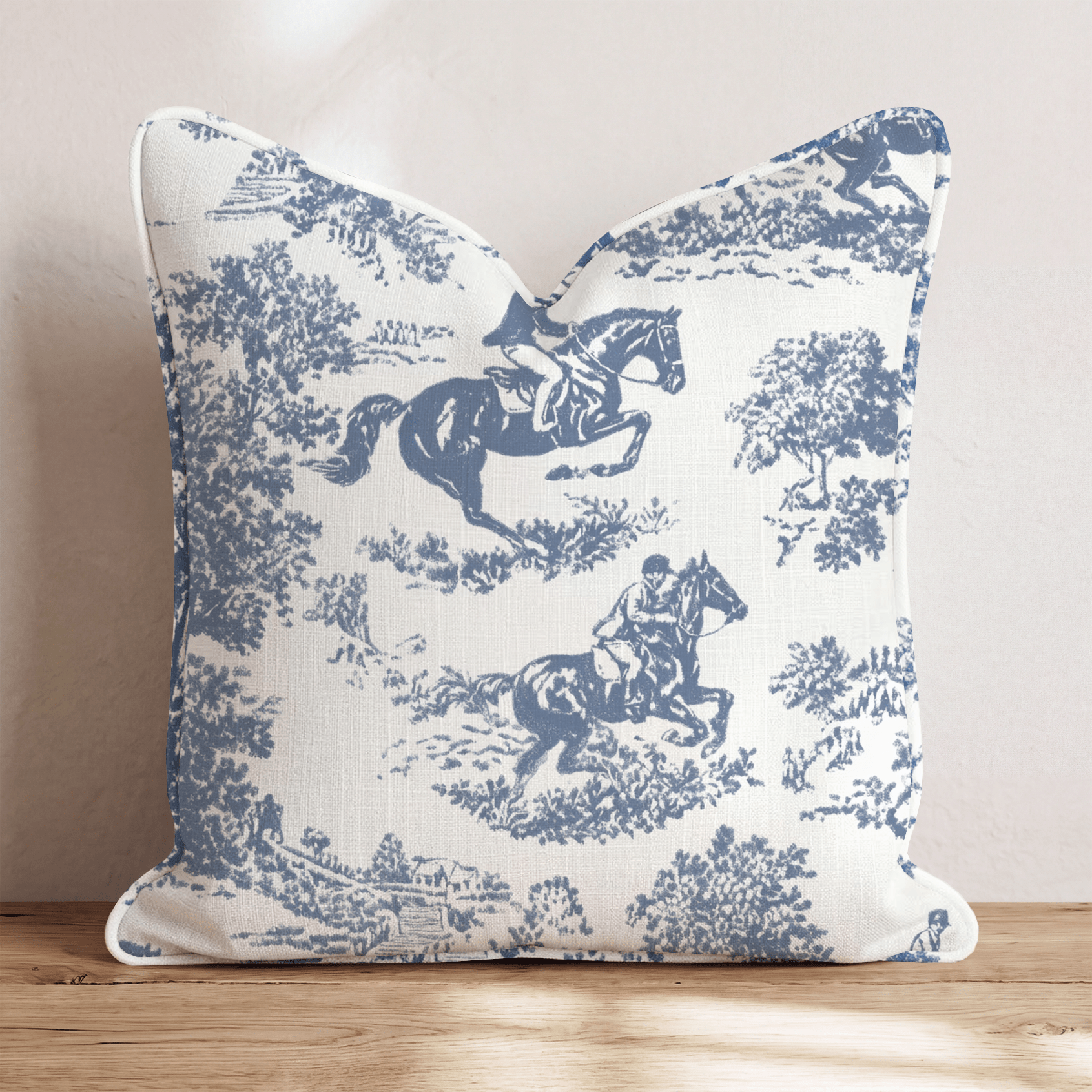 Equestrian Toile Throw Pillow - Hillcroft Home