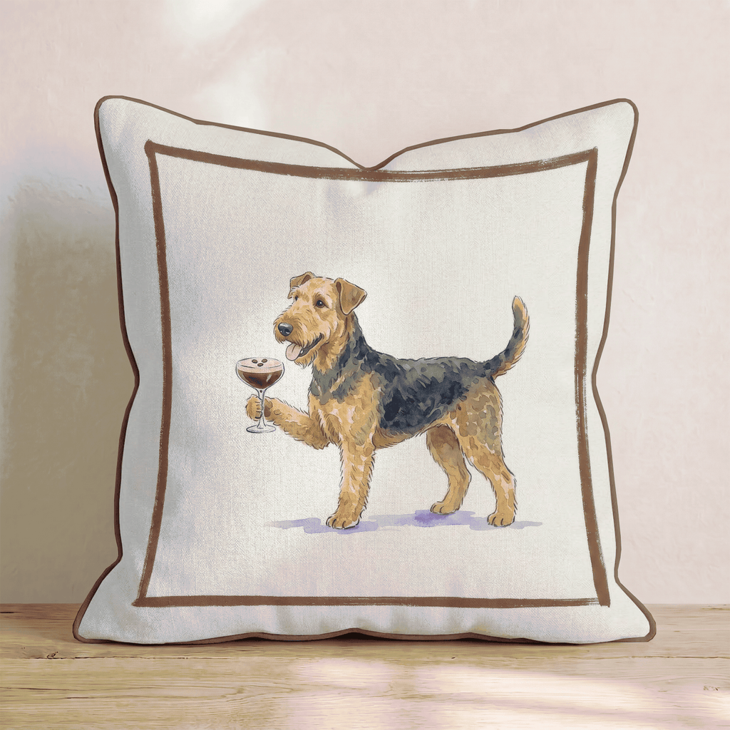 Espresso Martini Airedale Throw Pillow - Hillcroft Home