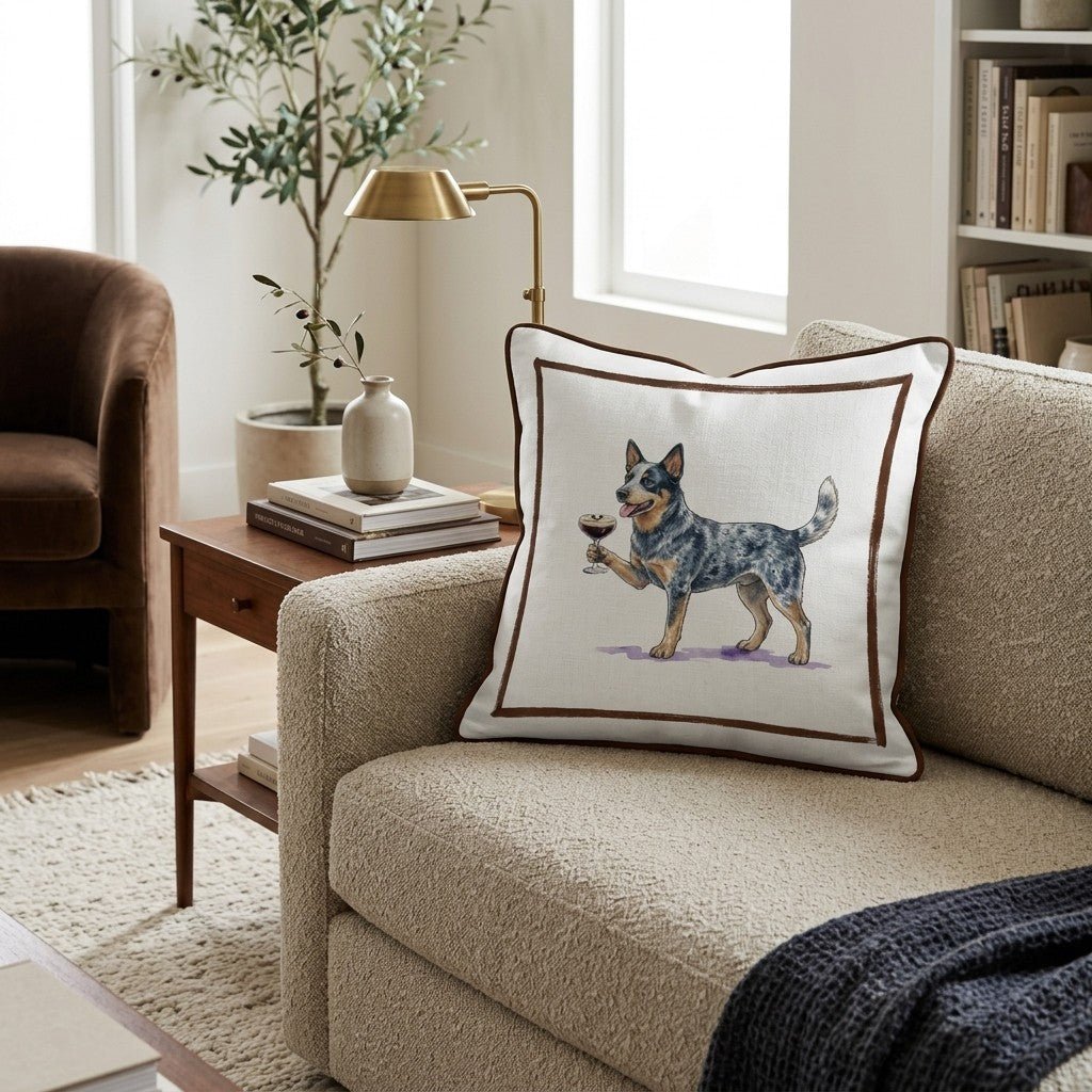 Espresso Martini Australian Cattle Dog Throw Pillow - Hillcroft Home