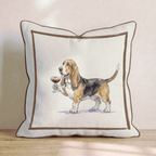 Espresso Martini Basset Hound Throw Pillow - Hillcroft Home