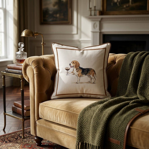 Espresso Martini Beagle Throw Pillow - Hillcroft Home