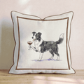 Espresso Martini Border Collie Throw Pillow - Hillcroft Home