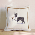 Espresso Martini Boston Terrier Throw Pillow - Hillcroft Home