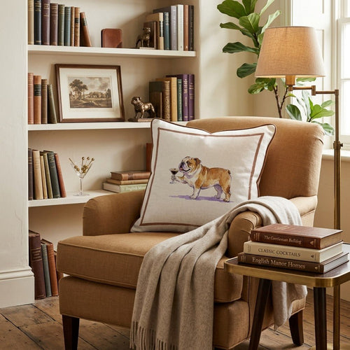 Espresso Martini Bulldog Throw Pillow - Hillcroft Home