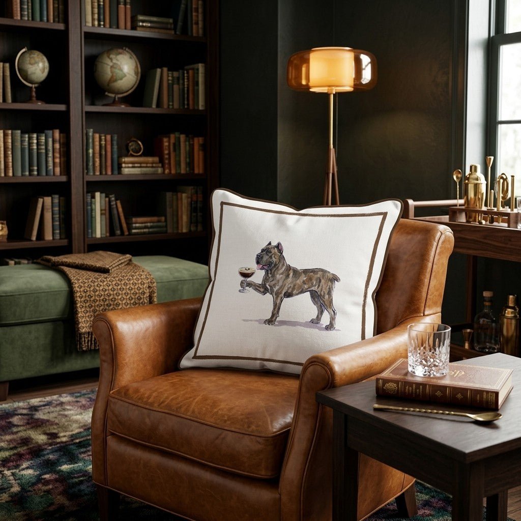 Espresso Martini Cane Corso Throw Pillow - Hillcroft Home