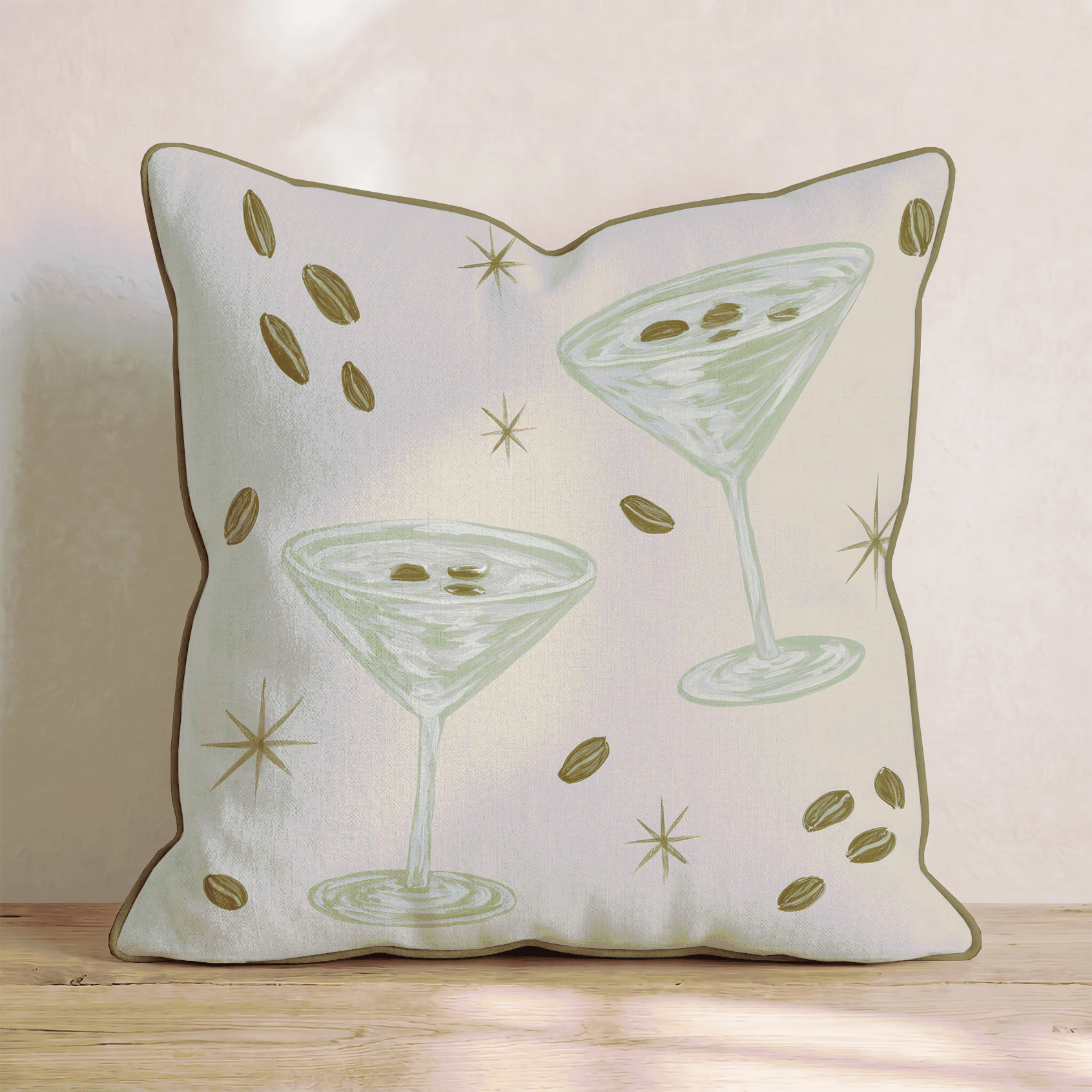 Espresso Martini Cheers Throw Pillow - Hillcroft Home