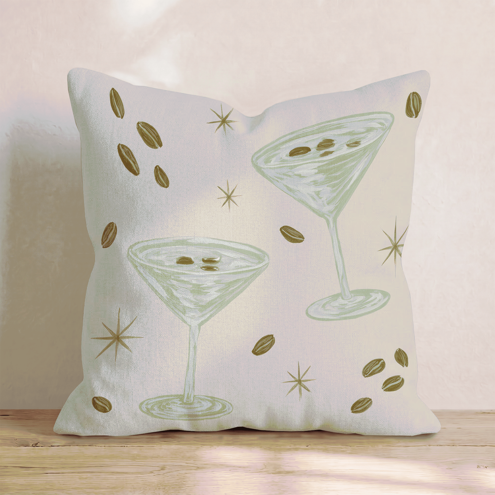 Espresso Martini Cheers Throw Pillow - Hillcroft Home