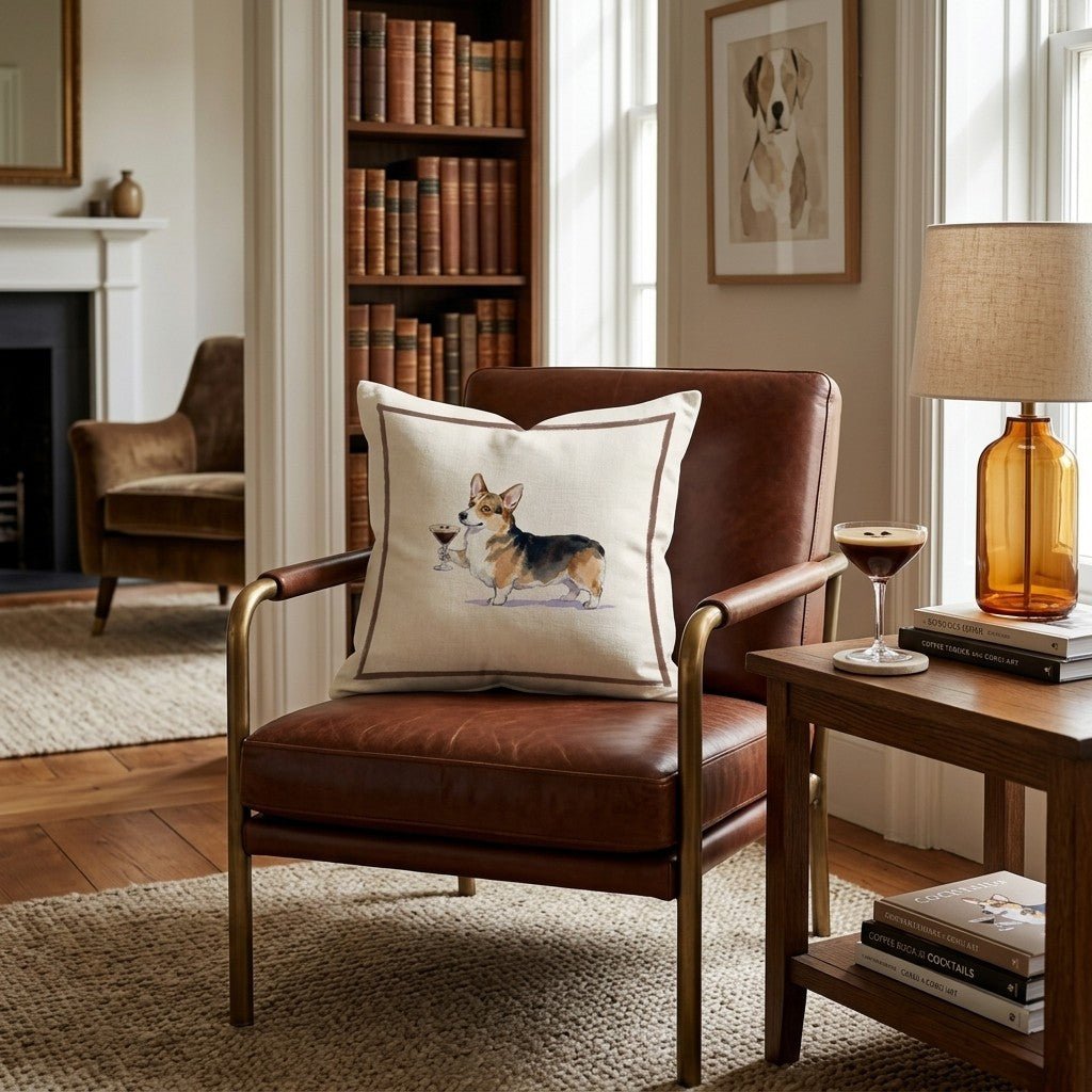 Espresso Martini Corgi Throw Pillow - Hillcroft Home