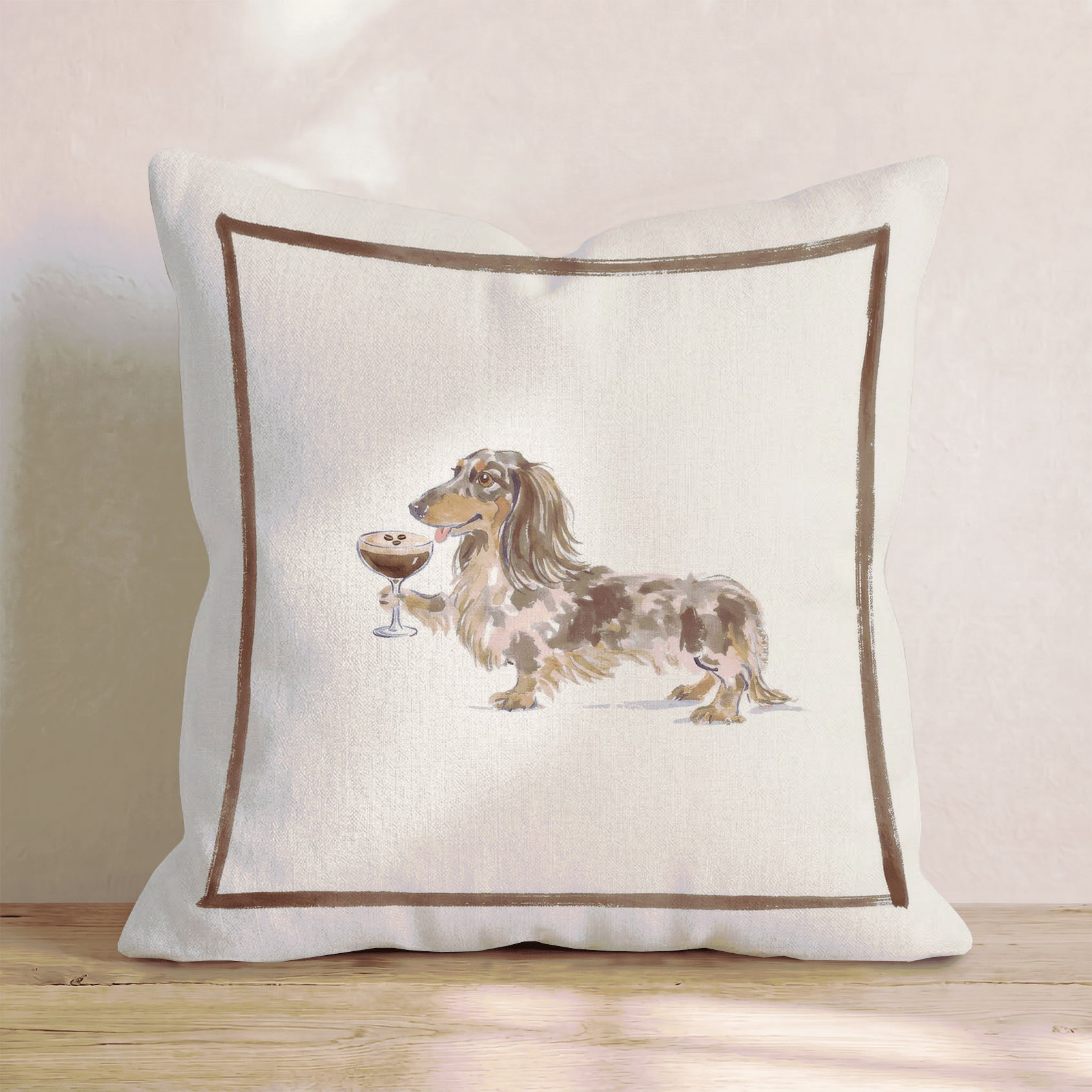 Espresso Martini Dachshund Throw Pillow - Hillcroft Home