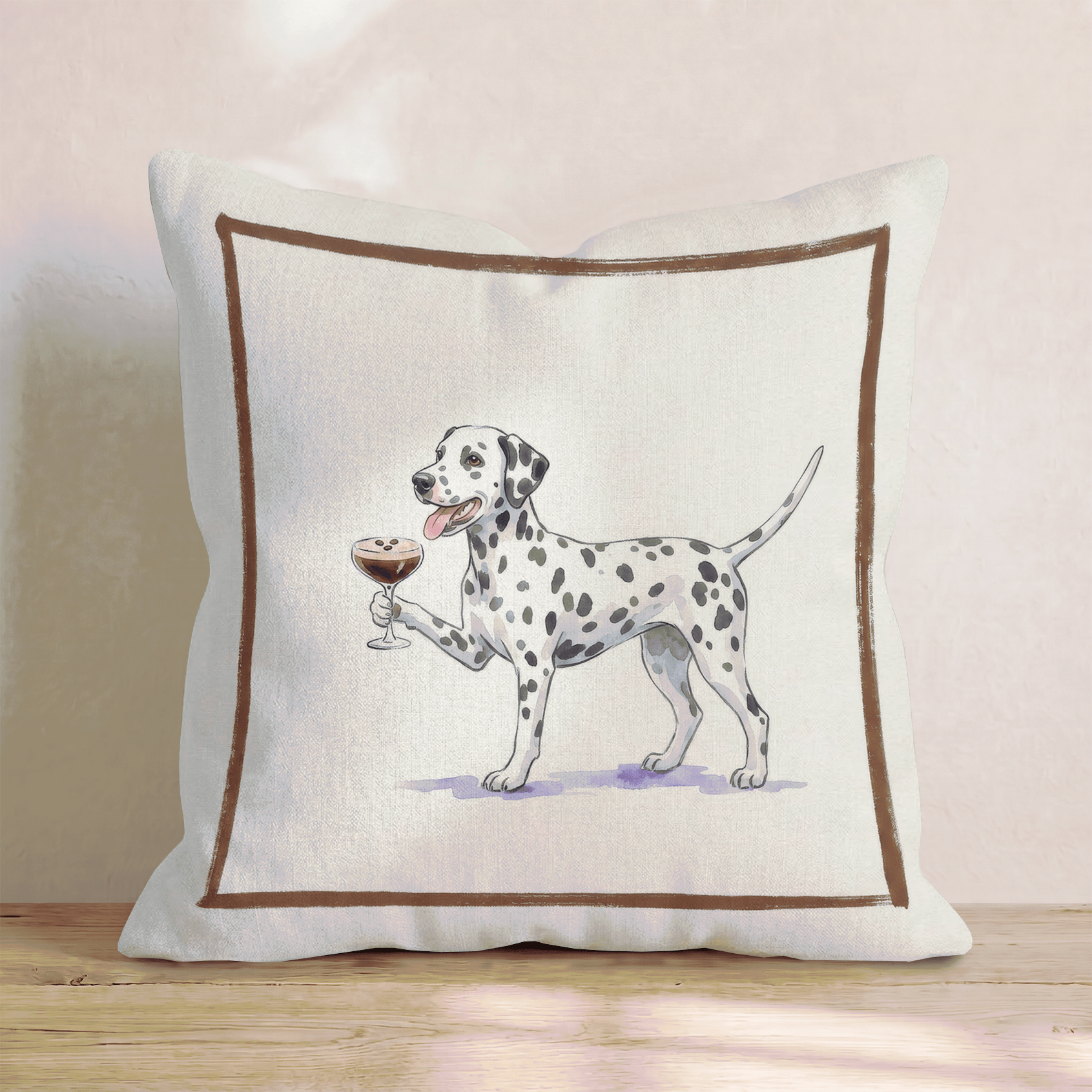 Espresso Martini Dalmation Throw Pillow - Hillcroft Home