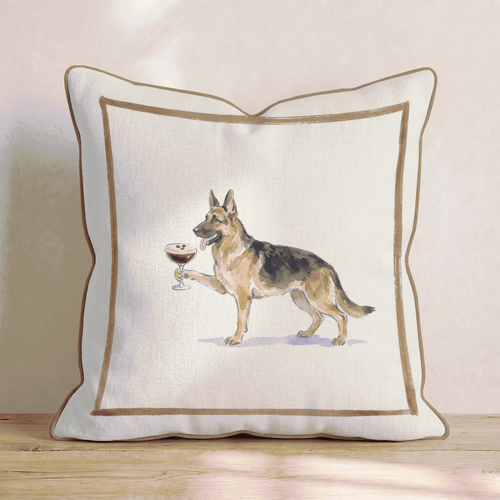 Espresso Martini German Shepherd Throw Pillow - Hillcroft Home