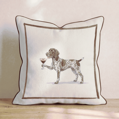 Espresso Martini German Shorthaired Pointer Throw Pillow - Hillcroft Home