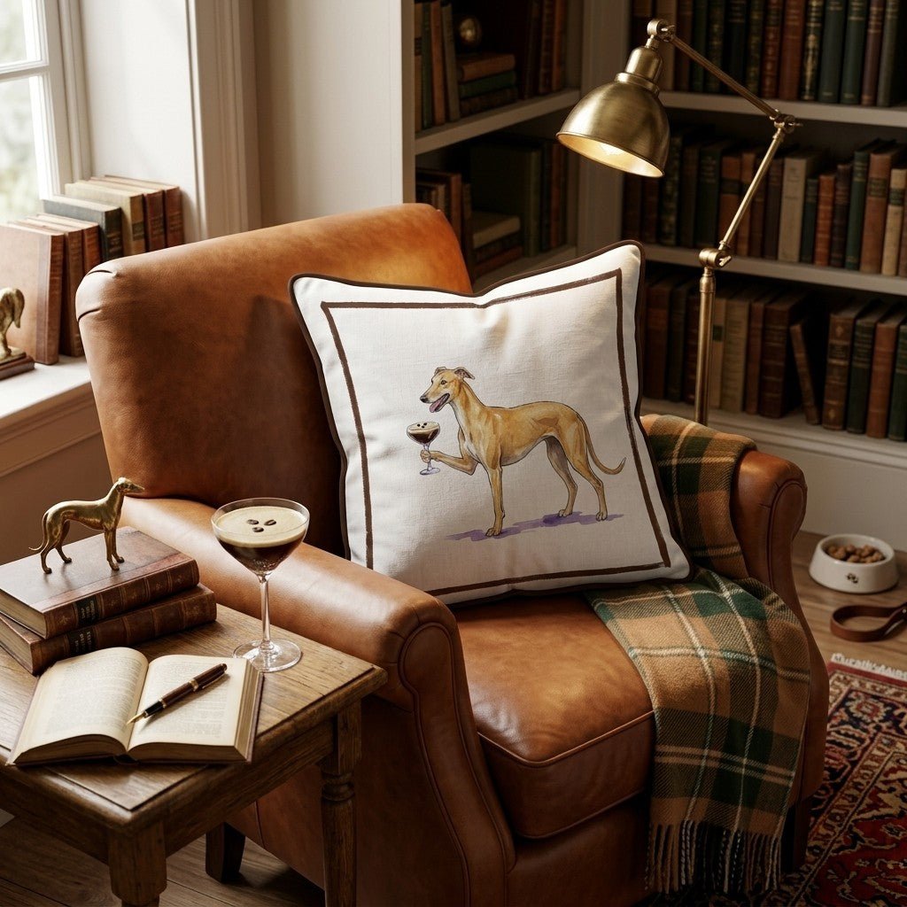 Espresso Martini Greyhound Throw Pillow - Hillcroft Home