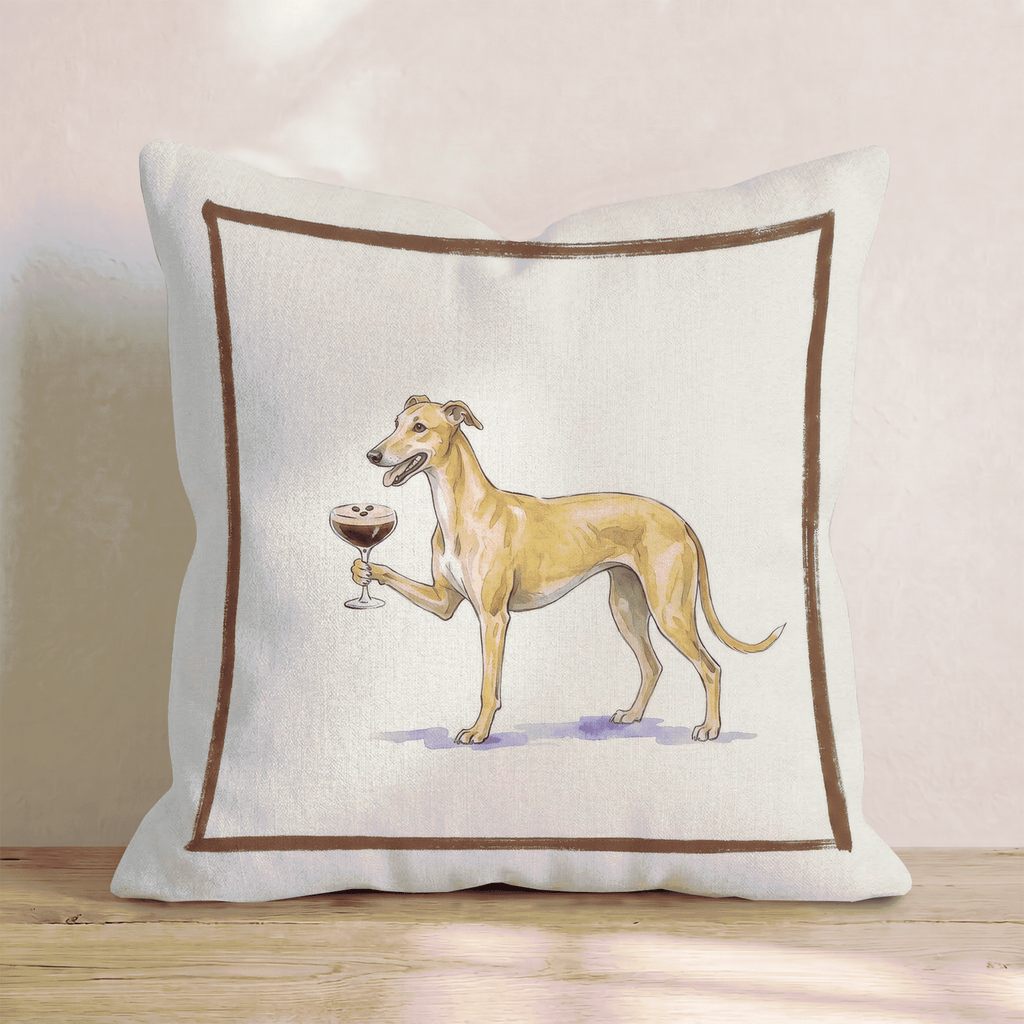 Espresso Martini Greyhound Throw Pillow - Hillcroft Home